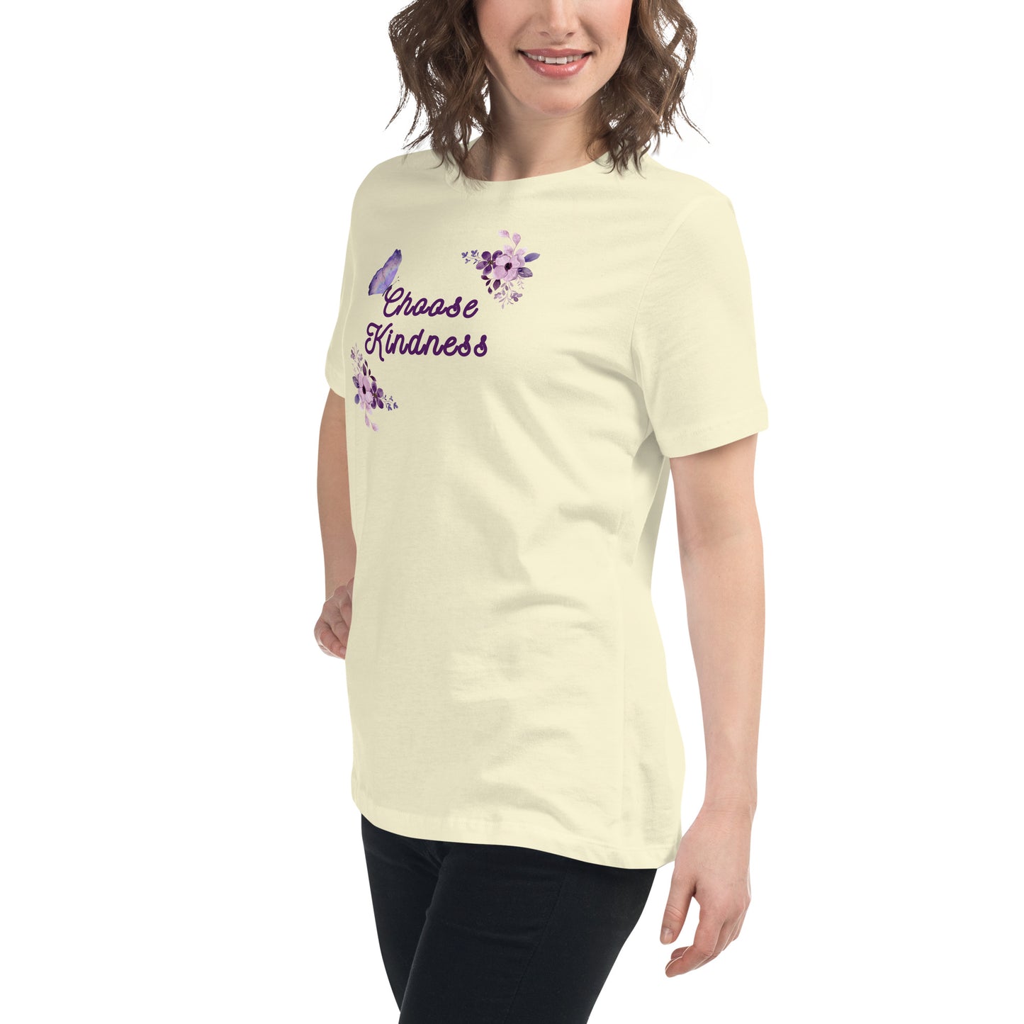 Choose Kindness Lavender Women's Relaxed Tee by EraofInk