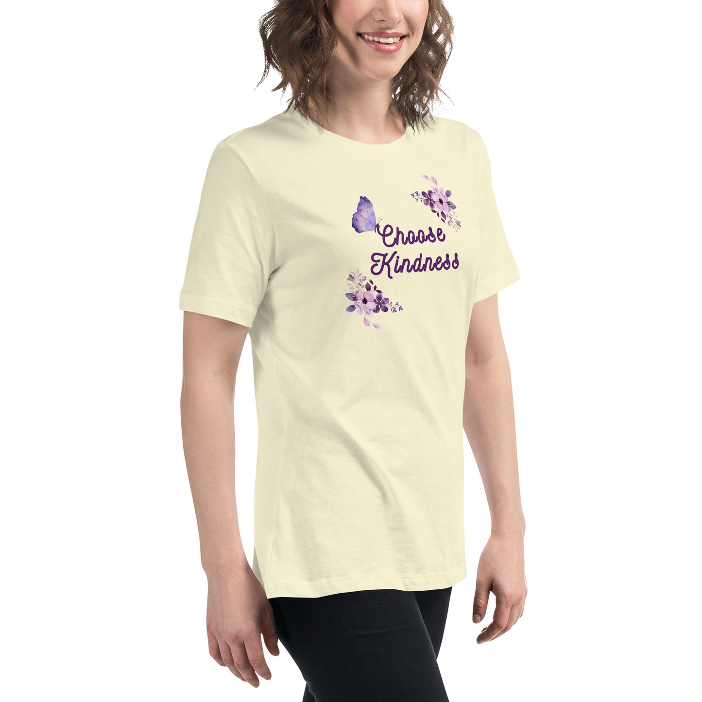 Choose Kindness Lavender Women's Relaxed Tee by EraofInk