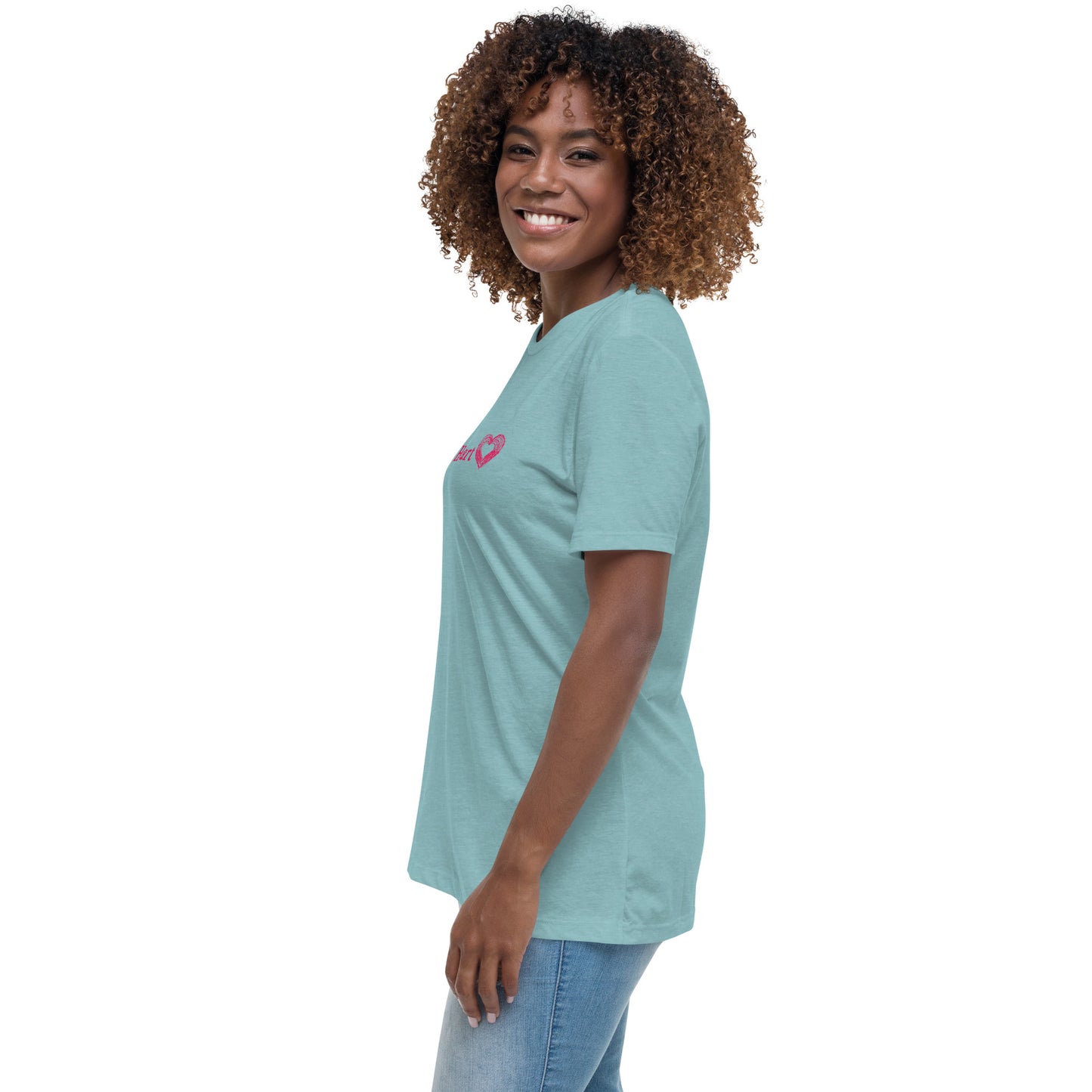 Grateful Heart with Sketched Heart Women's Relaxed Tee by EraofInk