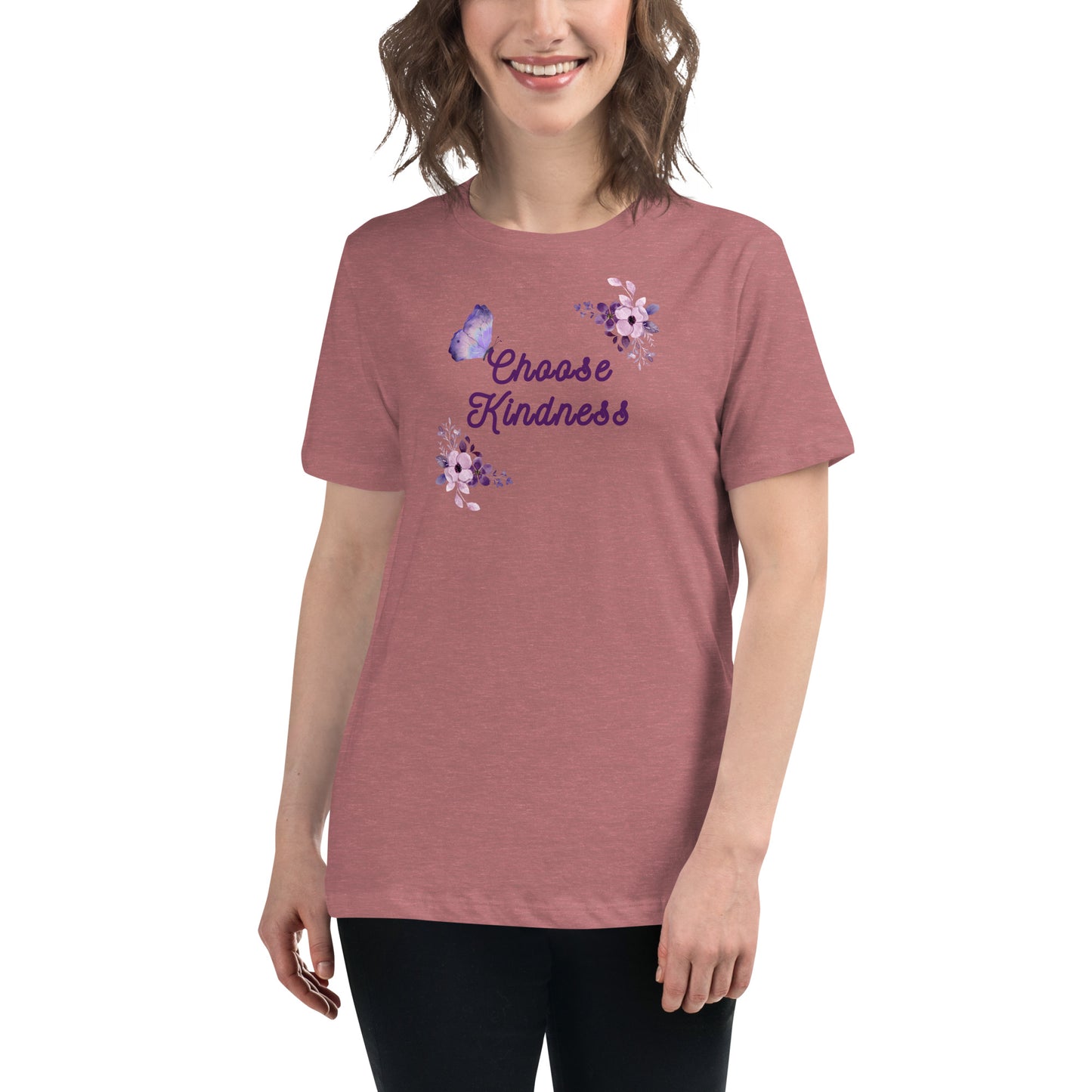 Choose Kindness Lavender Women's Relaxed Tee by EraofInk