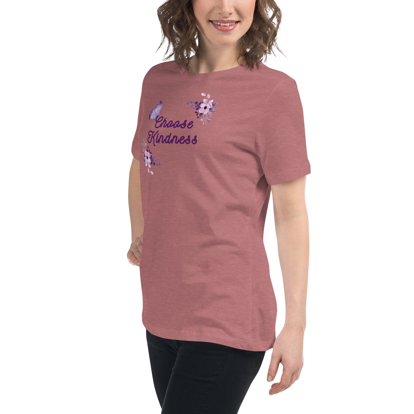 Choose Kindness Lavender Women's Relaxed Tee by EraofInk