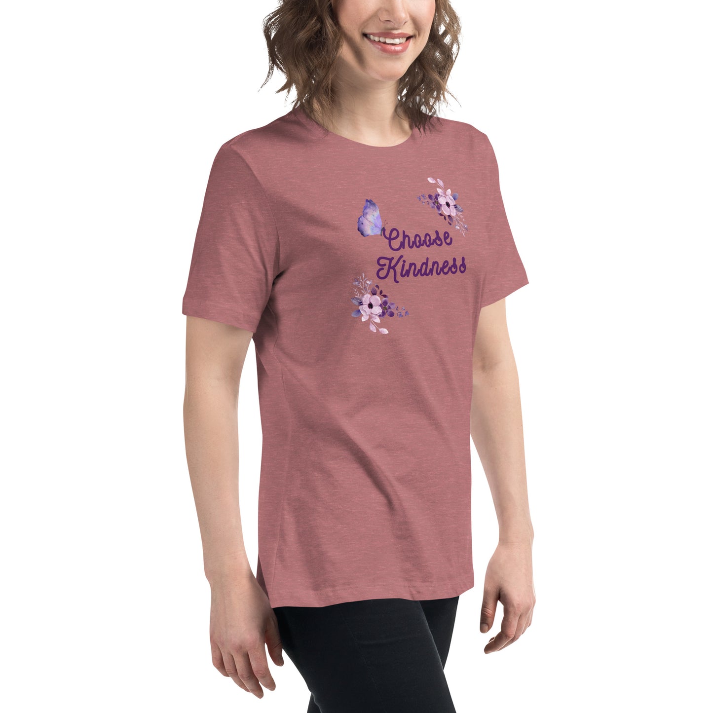 Choose Kindness Lavender Women's Relaxed Tee by EraofInk