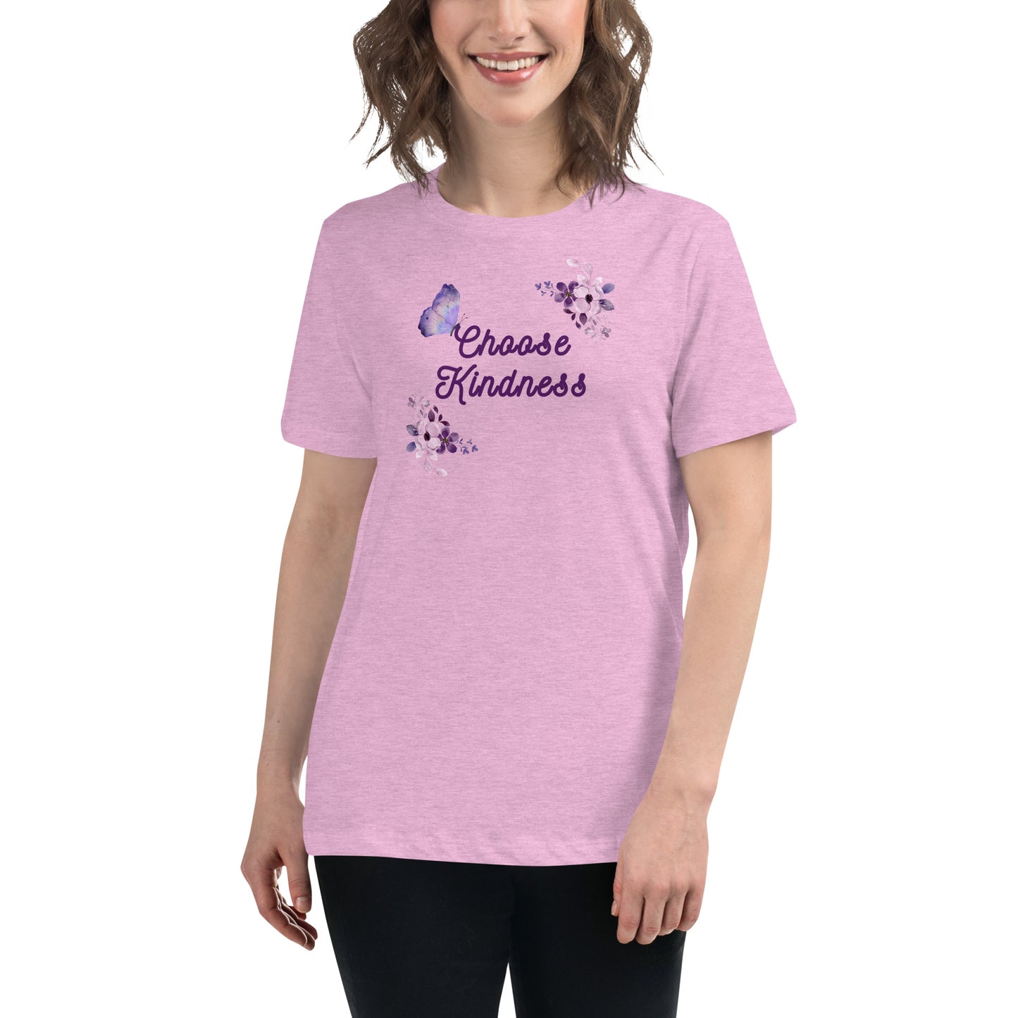 Choose Kindness Lavender Women's Relaxed Tee by EraofInk