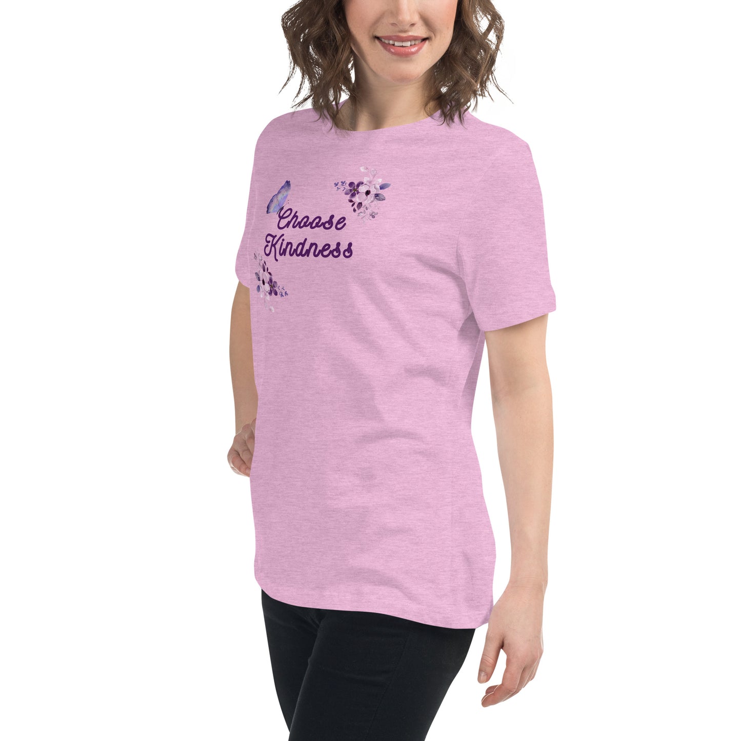 Choose Kindness Lavender Women's Relaxed Tee by EraofInk