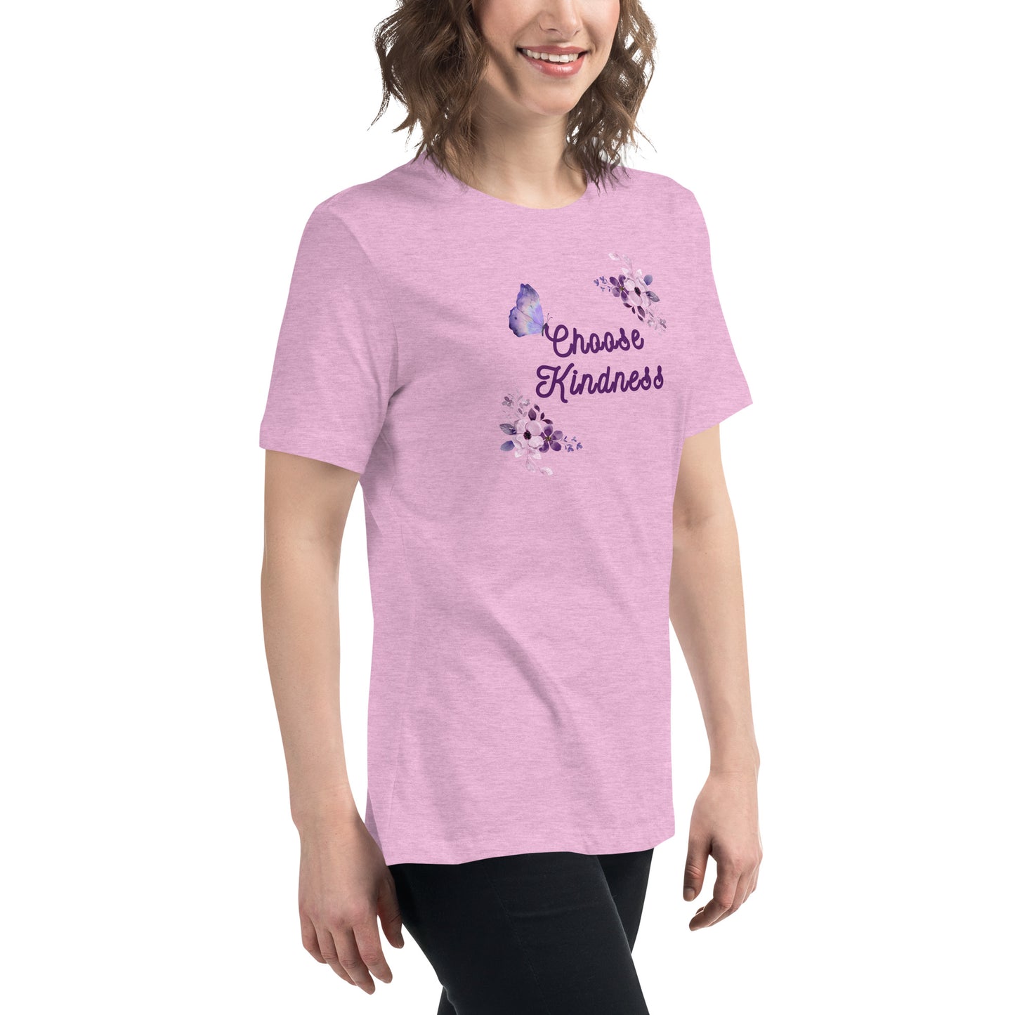 Choose Kindness Lavender Women's Relaxed Tee by EraofInk