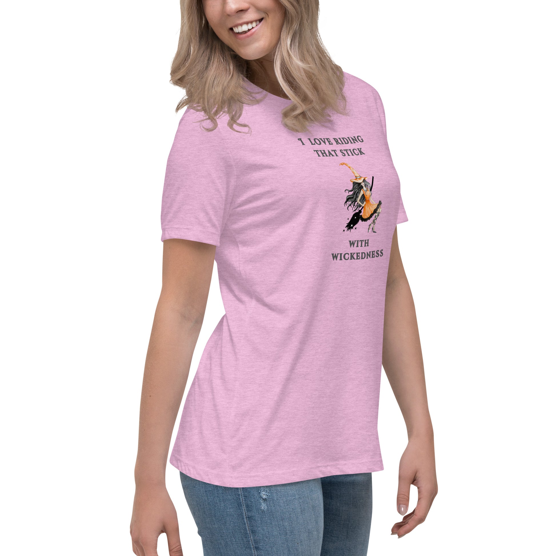 I Love Riding That Stick With Wickedness Women's Relaxed Tee by EraofInk
