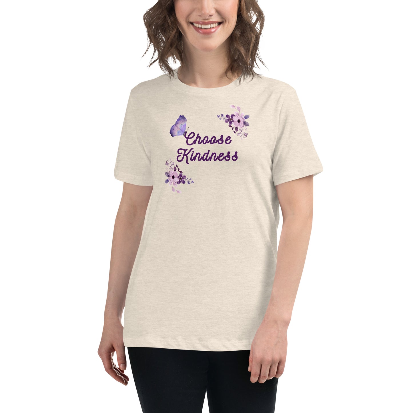 Choose Kindness Lavender Women's Relaxed Tee by EraofInk