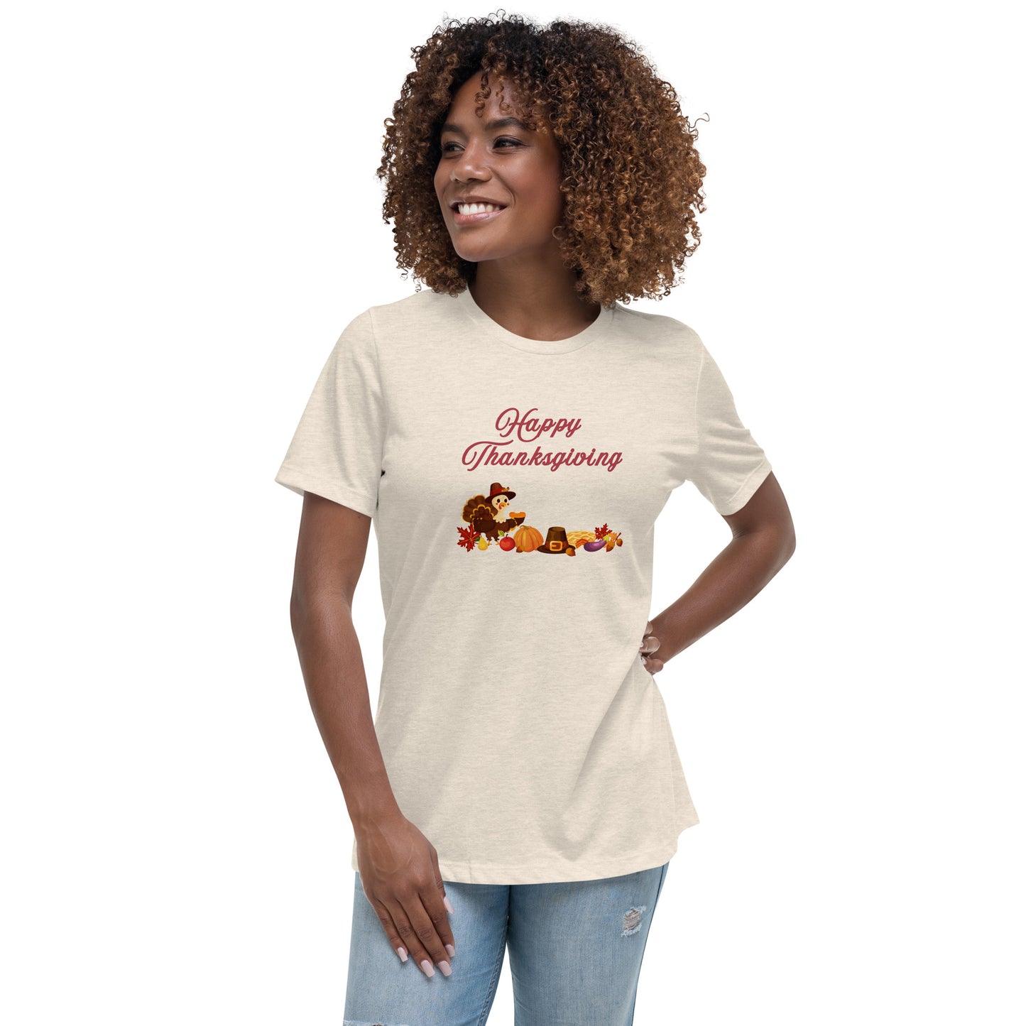 Happy Thanksgiving Women's Relaxed Tee by EraofInk