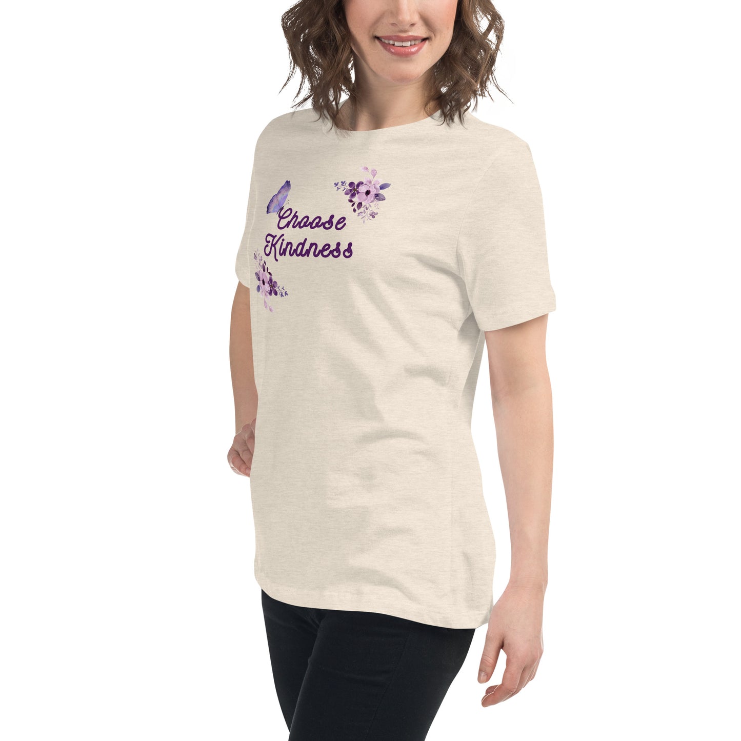 Choose Kindness Lavender Women's Relaxed Tee by EraofInk
