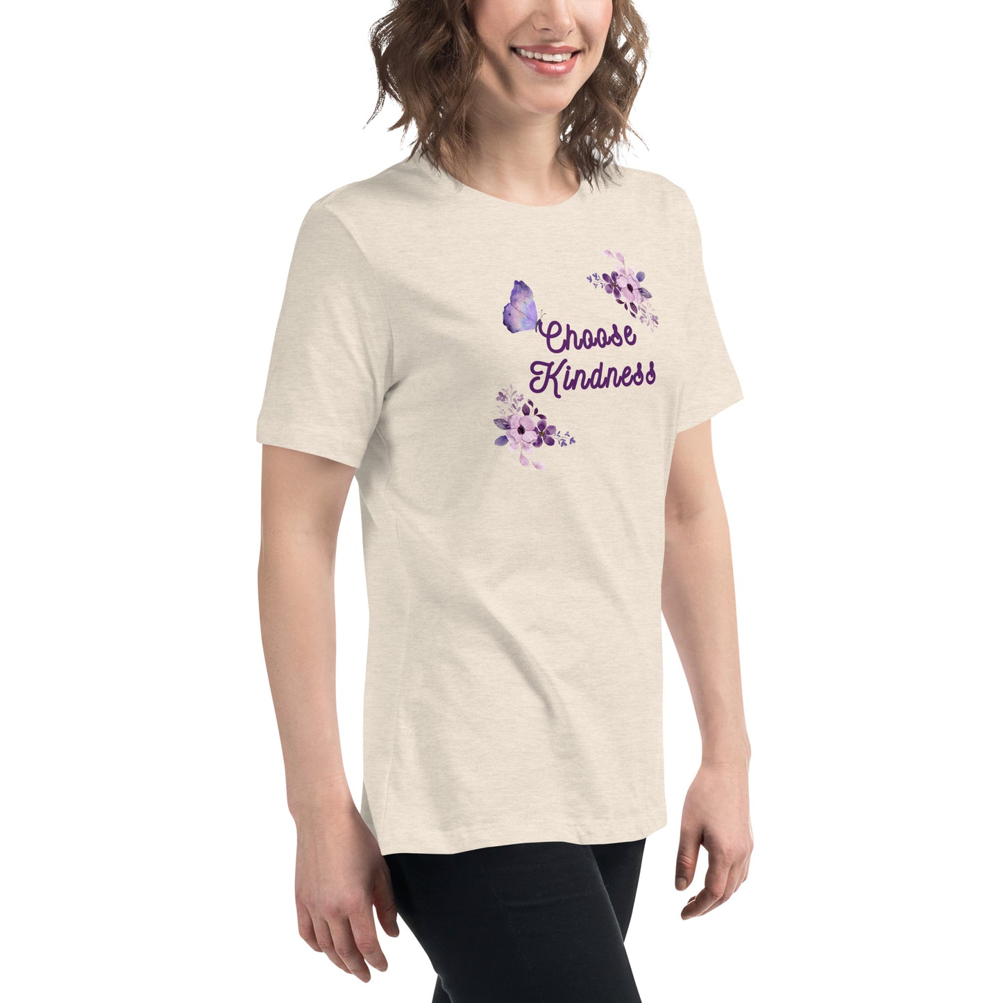 Choose Kindness Lavender Women's Relaxed Tee by EraofInk