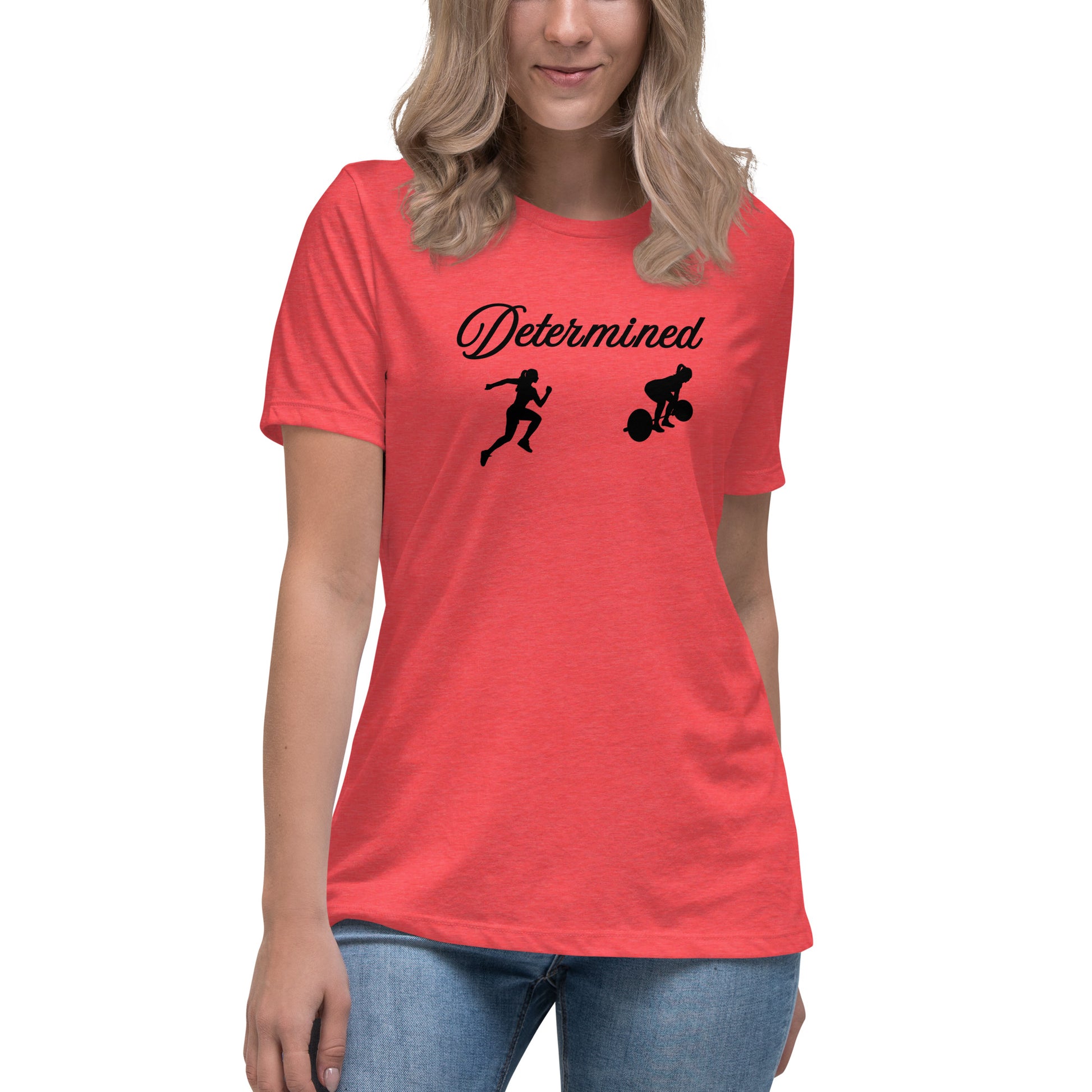 Athletic Tee Fitness Tee for Women Determined Women's Relaxed Tee by EraofInk