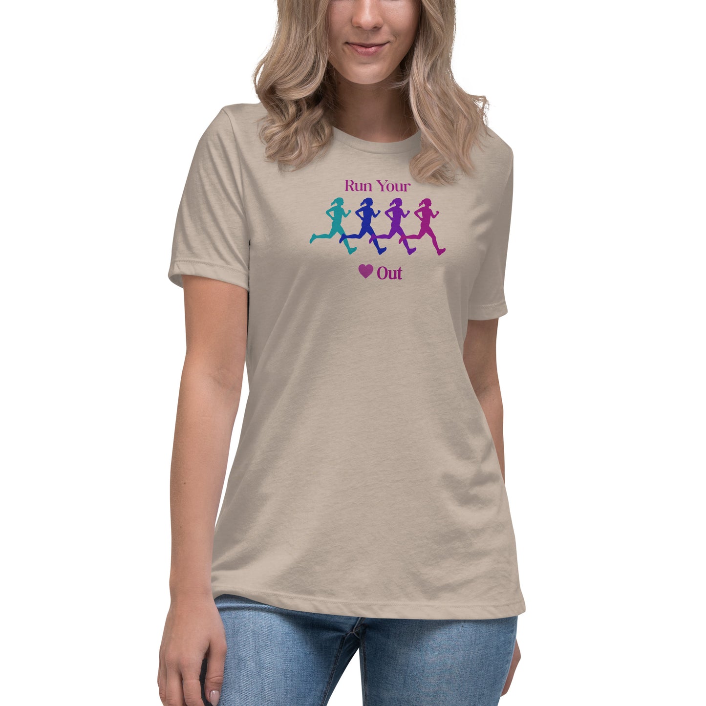 Run Your Heart Out Tee for a Girl Who Loves To Run Women's Relaxed Tee by EraofInk