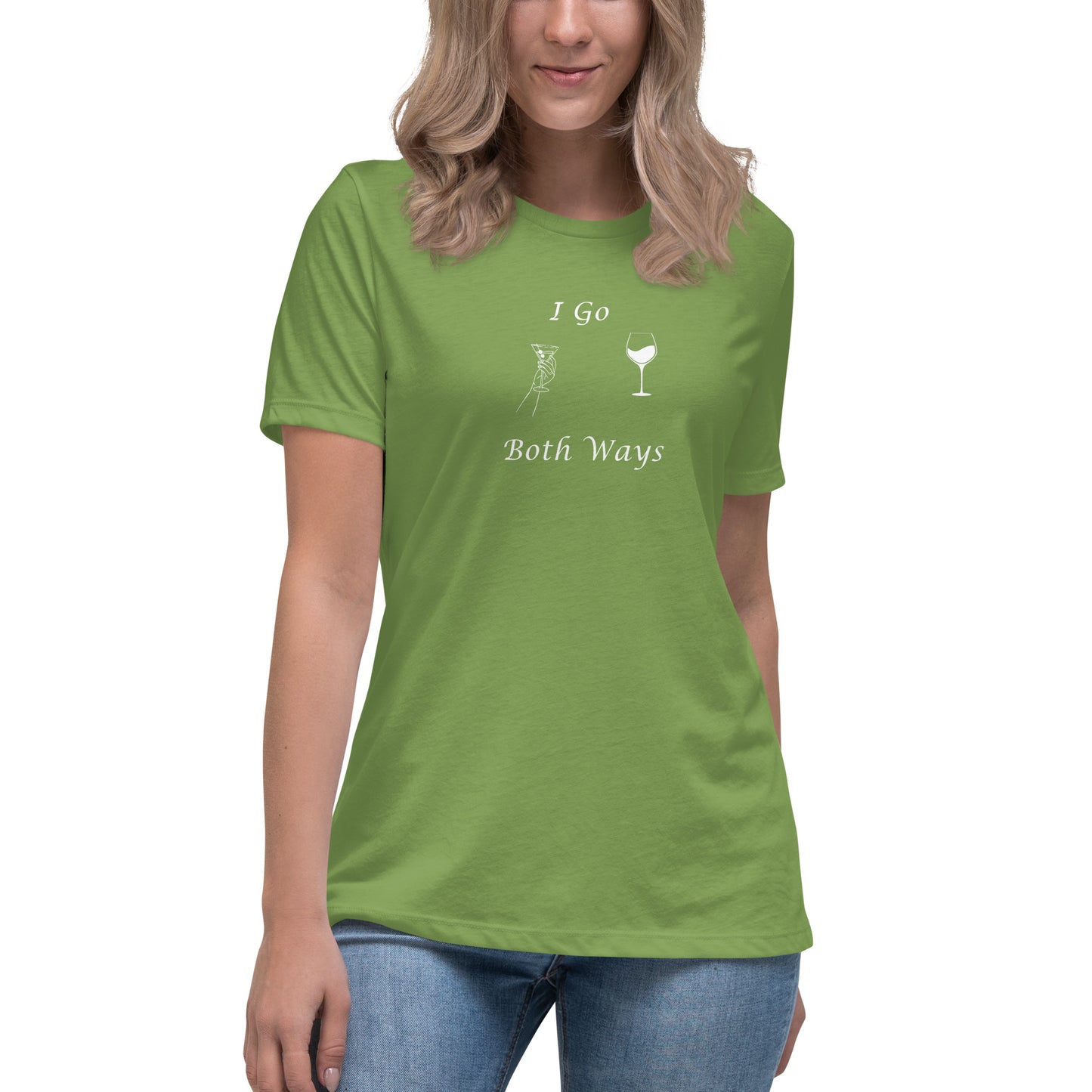 Funny Drinking Tee with Innuendo I Go Both Ways Martini & Wine Women's Relaxed Tee by EraofInk