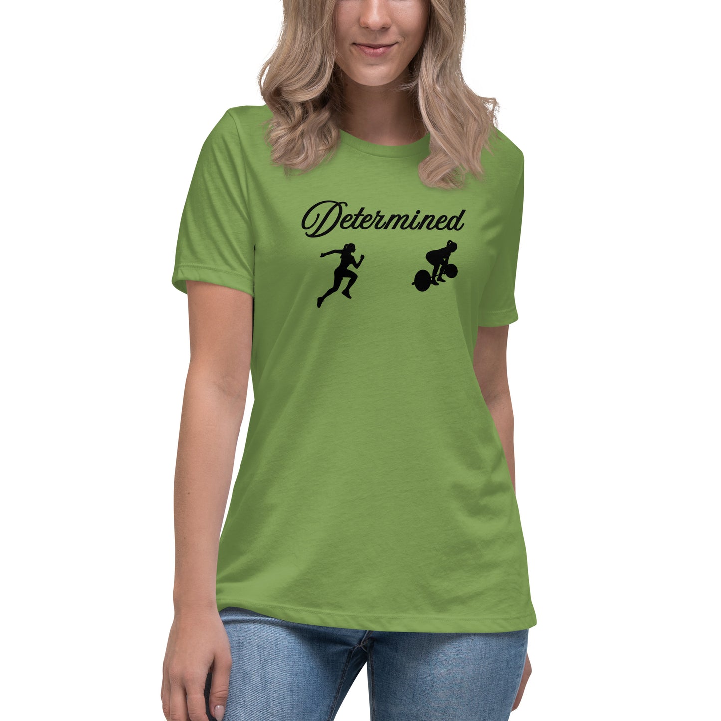 Athletic Tee Fitness Tee for Women Determined Women's Relaxed Tee by EraofInk