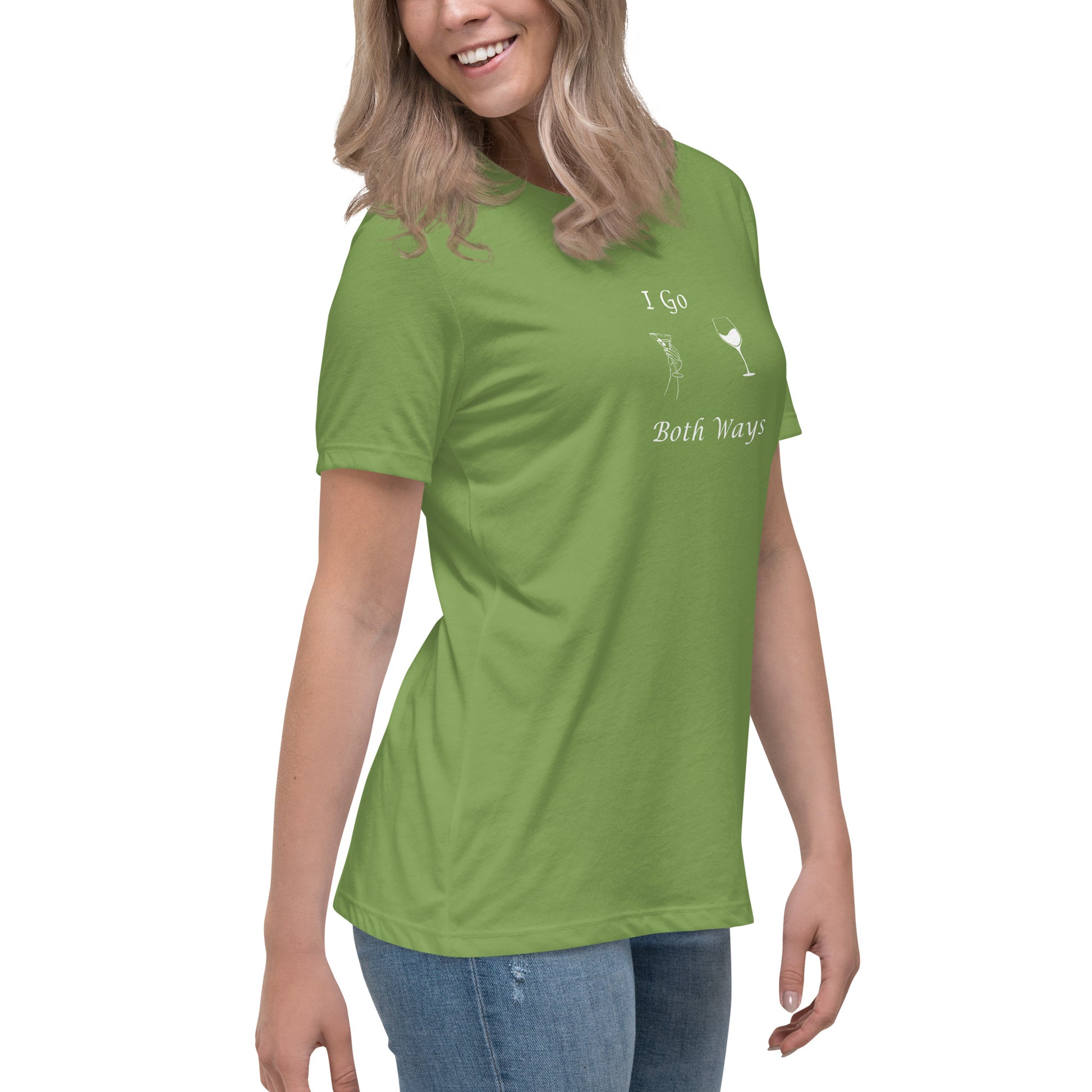 Funny Drinking Tee with Innuendo I Go Both Ways Martini & Wine Women's Relaxed Tee by EraofInk