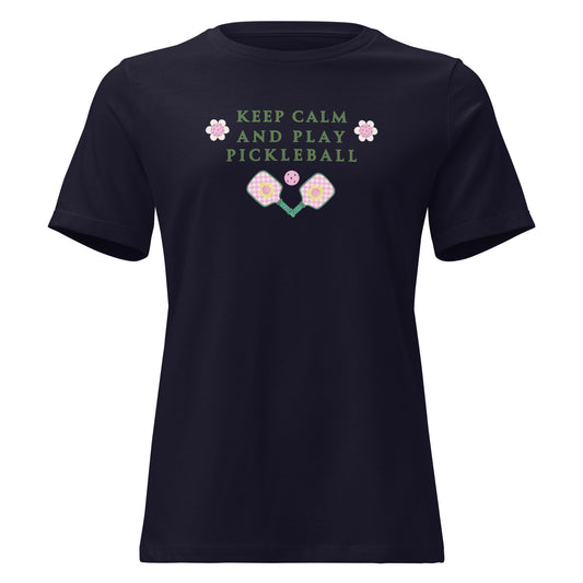 Keep Calm & Play Pickleball Women's Relaxed Tee by EraofInk