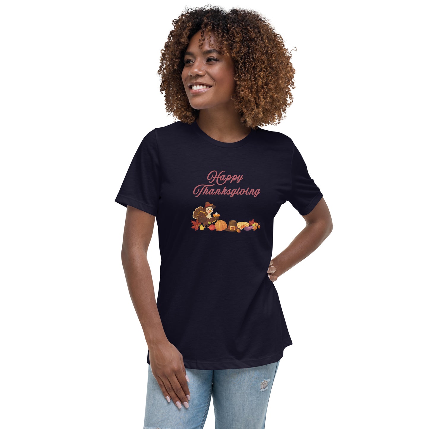 Happy Thanksgiving Women's Relaxed Tee by EraofInk
