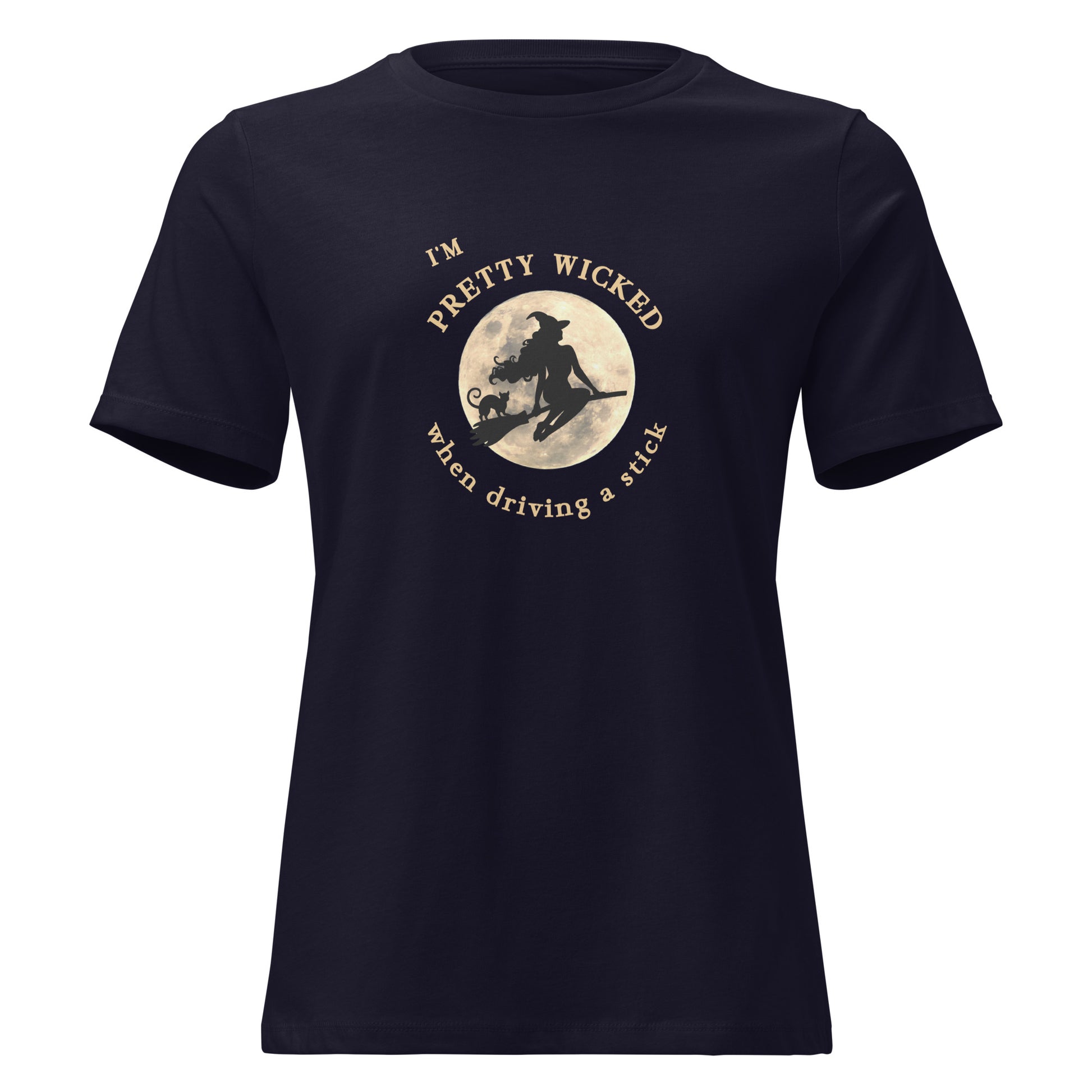 I'm Pretty Wicked When Riding a Stick Women's Relaxed Halloween Witch Tee by EraofInk
