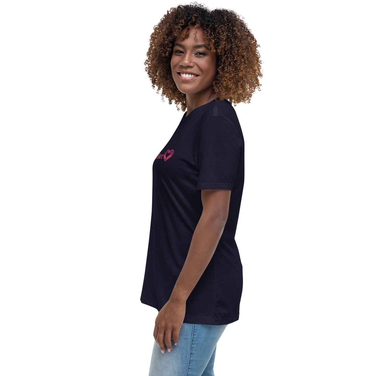 Grateful Heart with Sketched Heart Women's Relaxed Tee by EraofInk