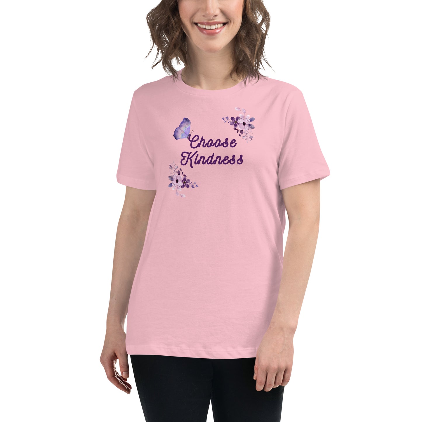 Choose Kindness Lavender Women's Relaxed Tee by EraofInk