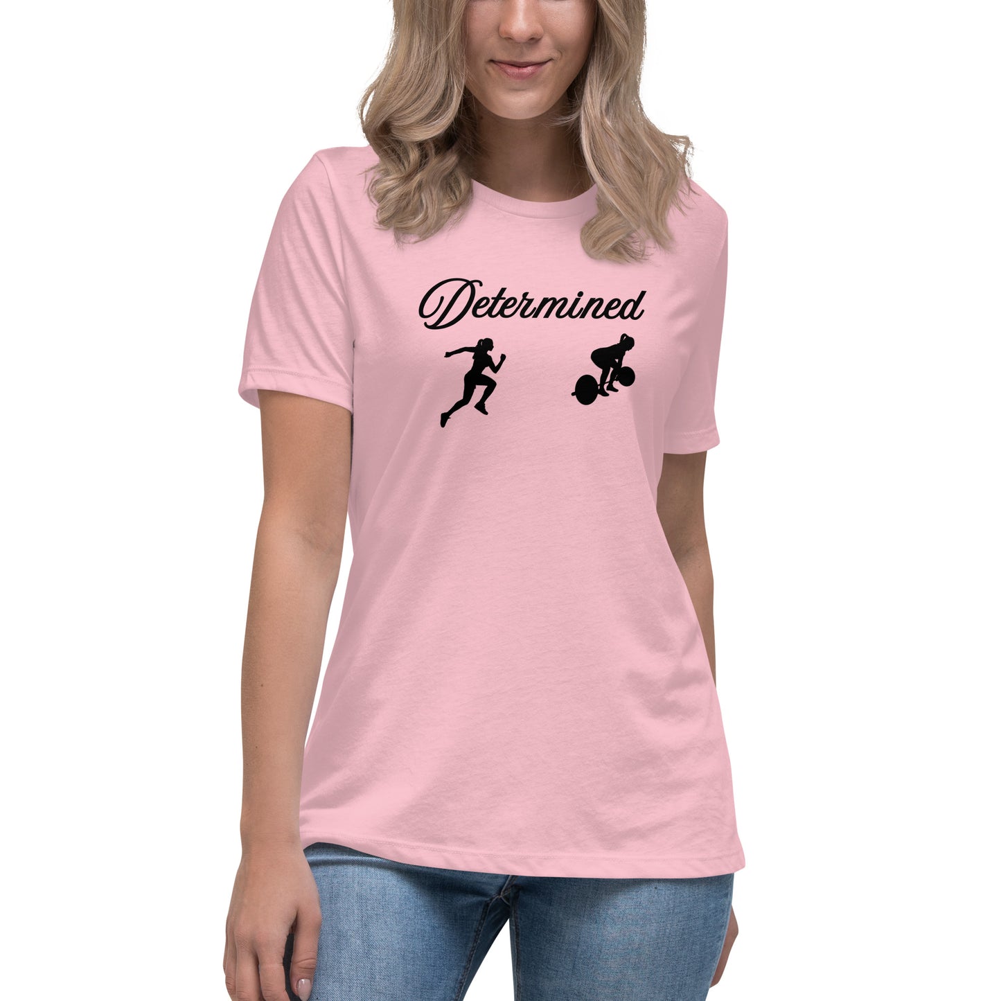 Athletic Tee Fitness Tee for Women Determined Women's Relaxed Tee by EraofInk