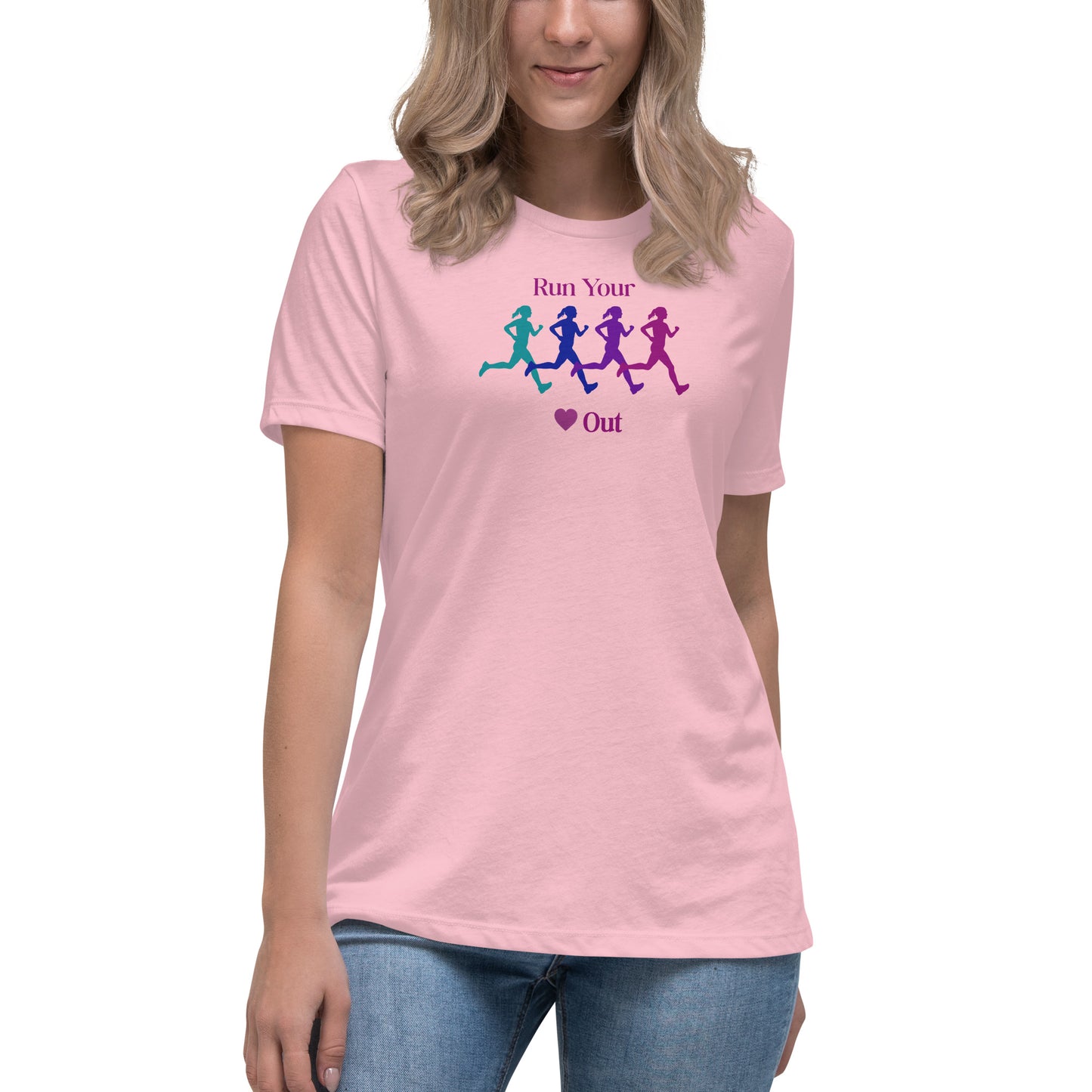Run Your Heart Out Tee for a Girl Who Loves To Run Women's Relaxed Tee by EraofInk