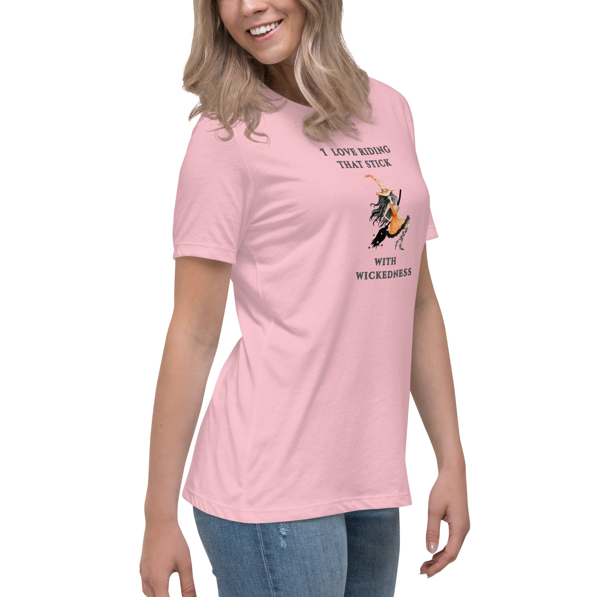 I Love Riding That Stick With Wickedness Women's Relaxed Tee by EraofInk