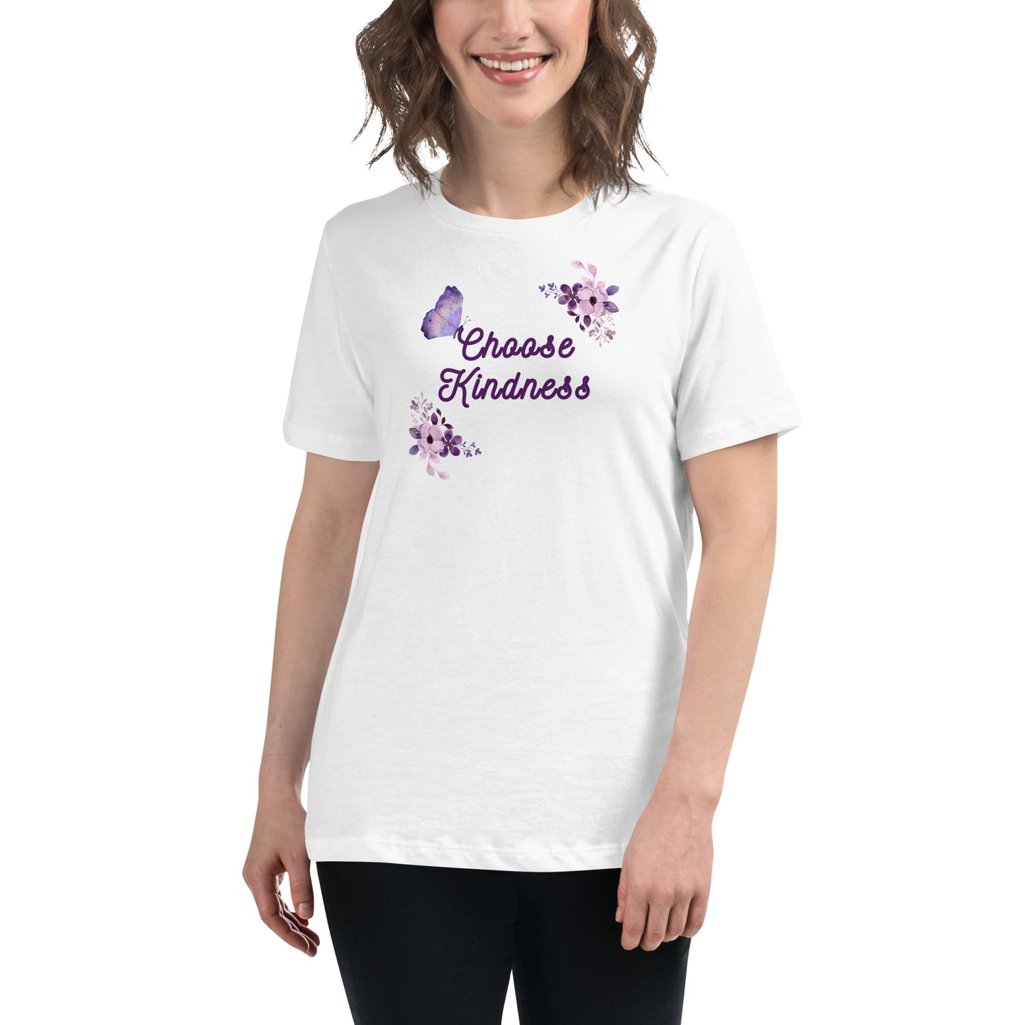 Choose Kindness Lavender Women's Relaxed Tee by EraofInk