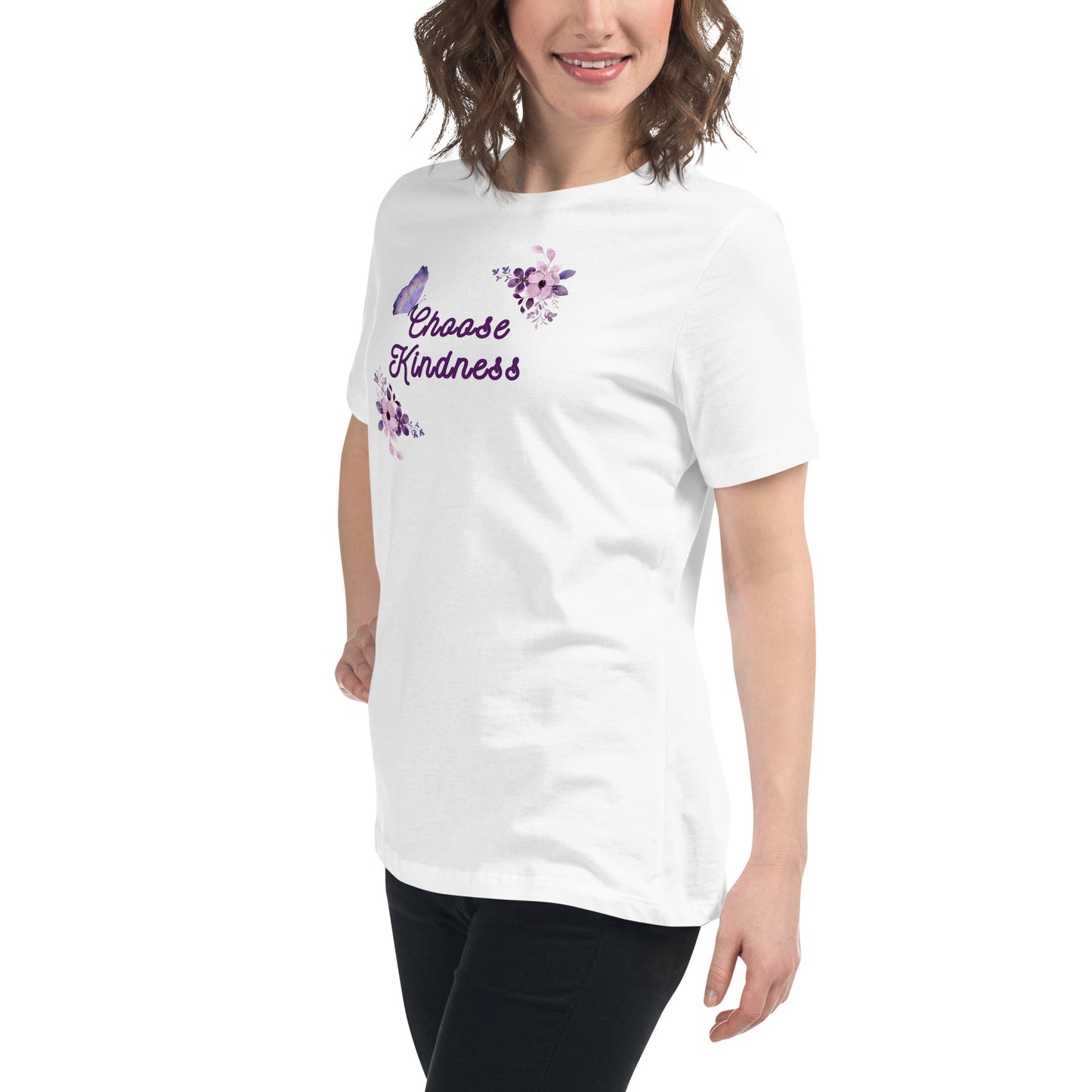 Choose Kindness Lavender Women's Relaxed Tee by EraofInk