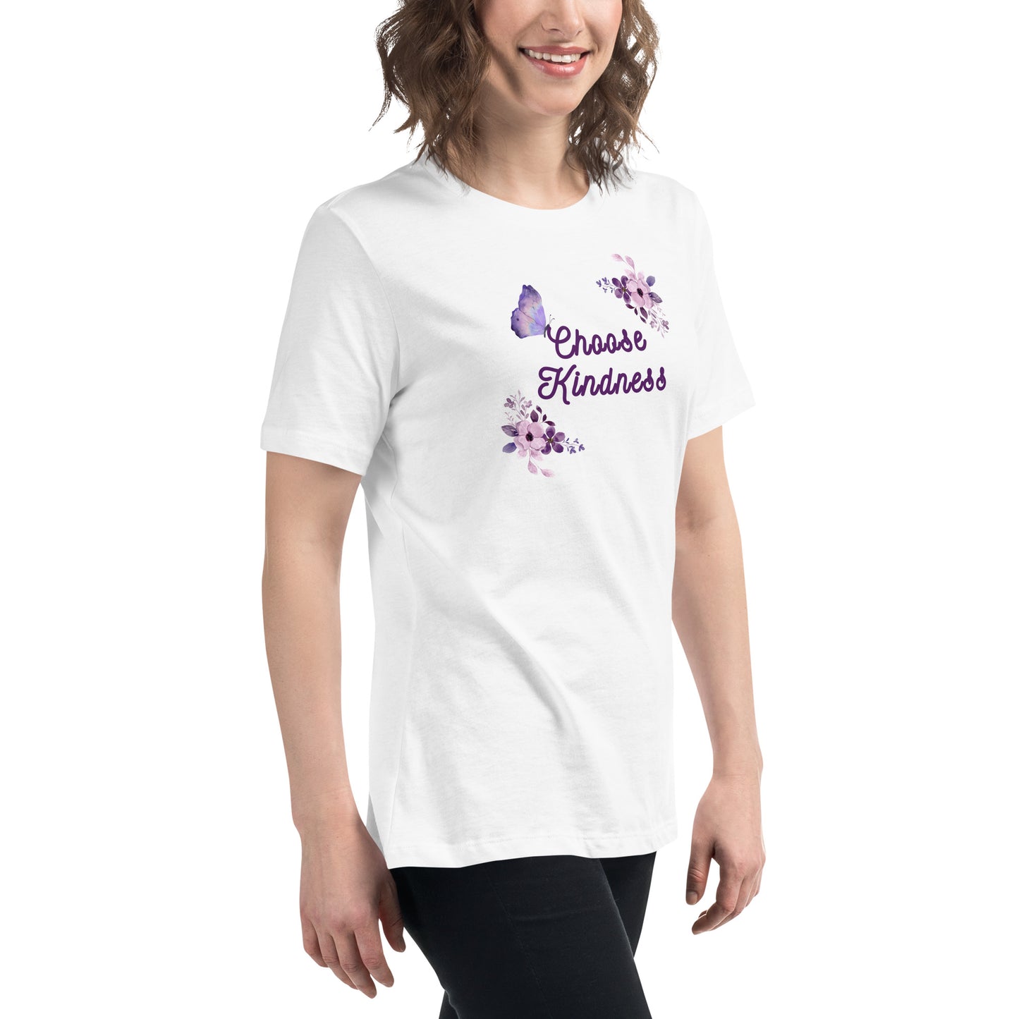 Choose Kindness Lavender Women's Relaxed Tee by EraofInk