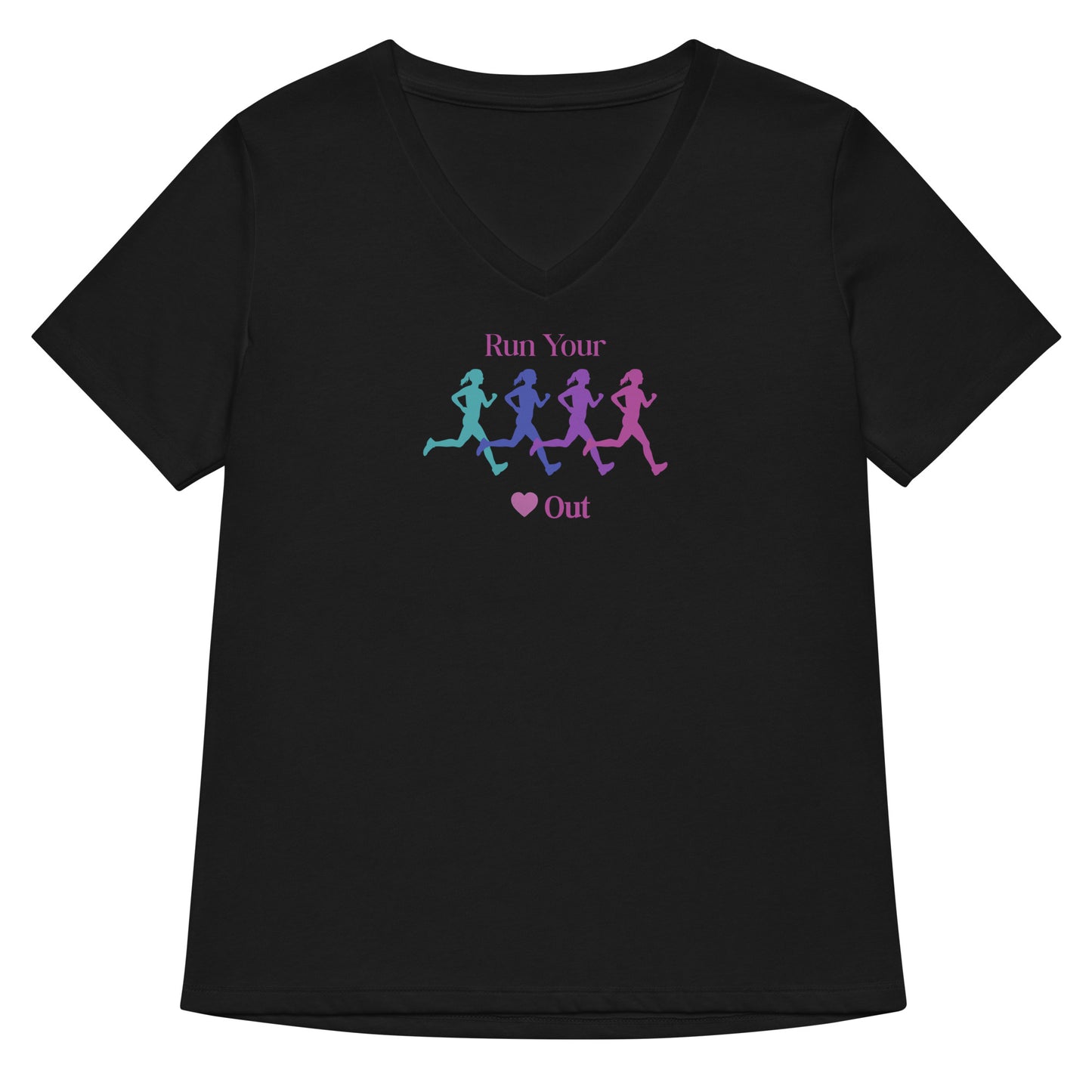Run Your Heart Out Women’s Relaxed V-neck Tee by EraofInk