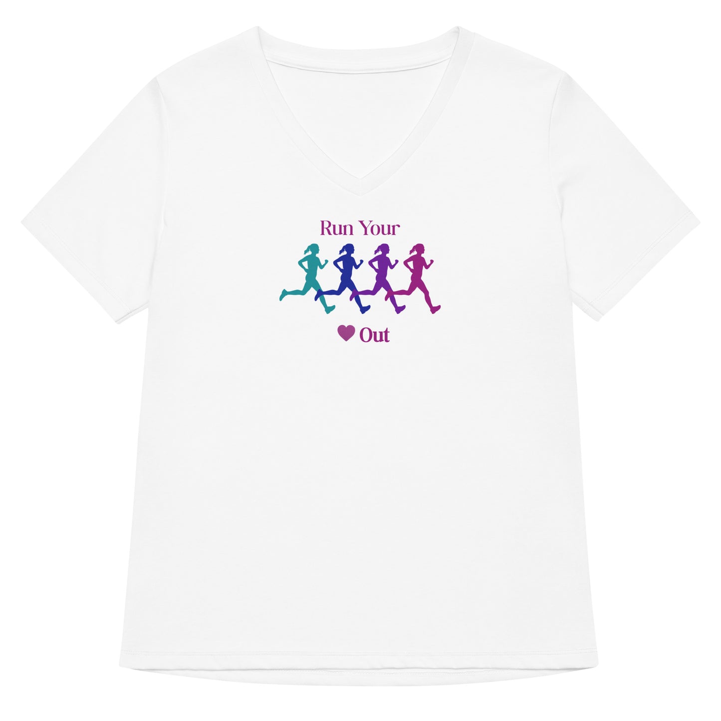 Run Your Heart Out Women’s Relaxed V-neck Tee by EraofInk