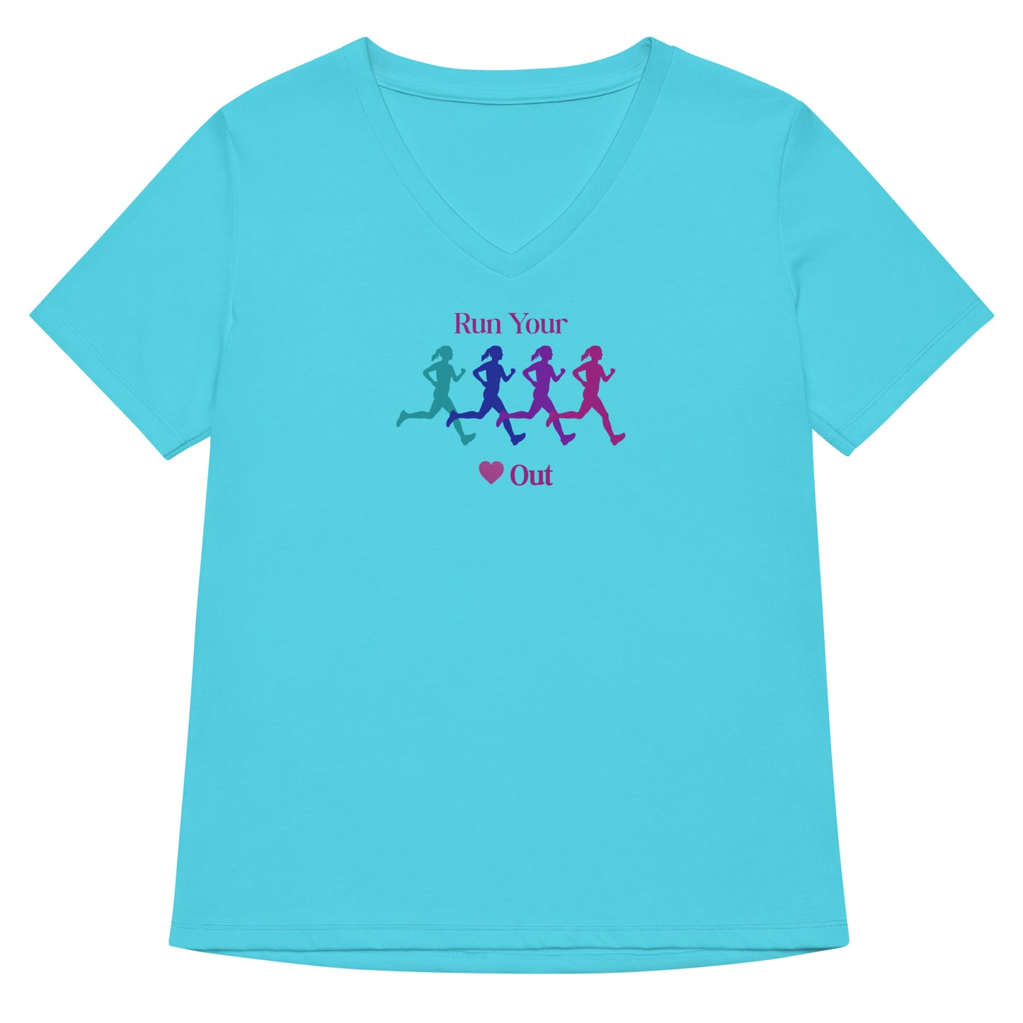 Run Your Heart Out Women’s Relaxed V-neck Tee by EraofInk