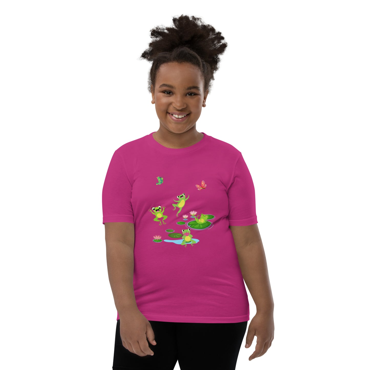 Happy Jumping Frogs for the Frog Enthusiast Youth Unisex Tee by EraofInk