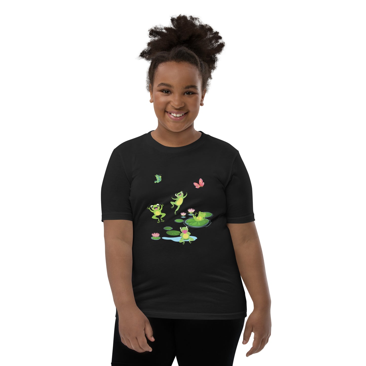 Happy Jumping Frogs for the Frog Enthusiast Youth Unisex Tee by EraofInk