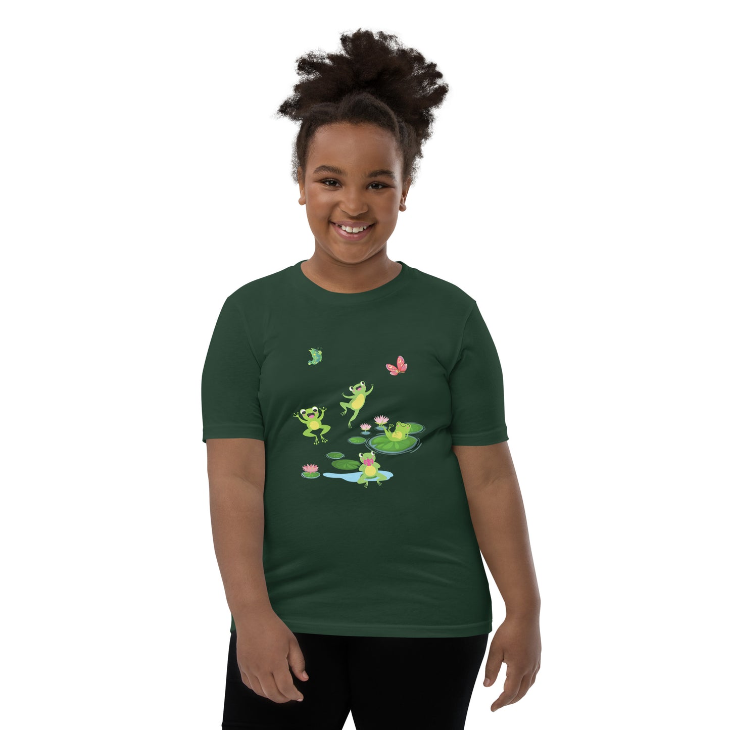 Happy Jumping Frogs for the Frog Enthusiast Youth Unisex Tee by EraofInk