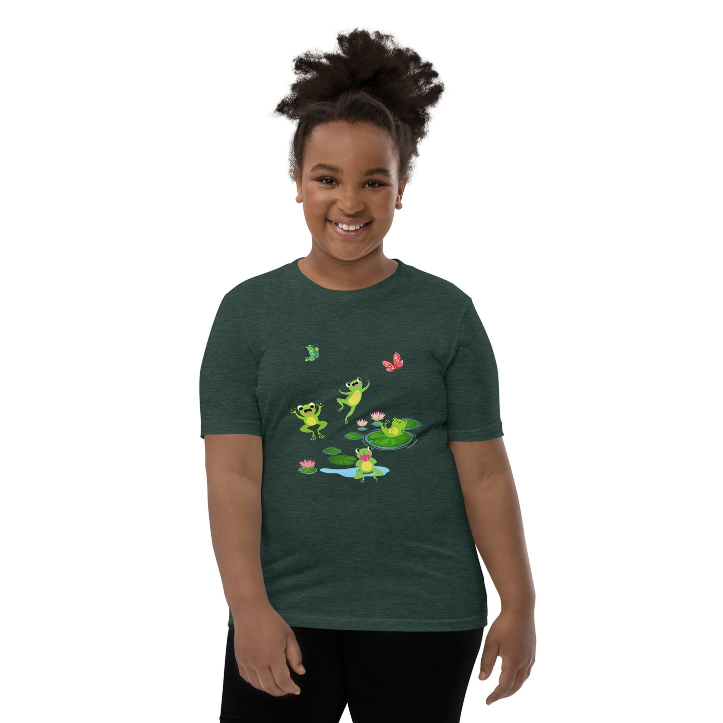 Happy Jumping Frogs for the Frog Enthusiast Youth Unisex Tee by EraofInk