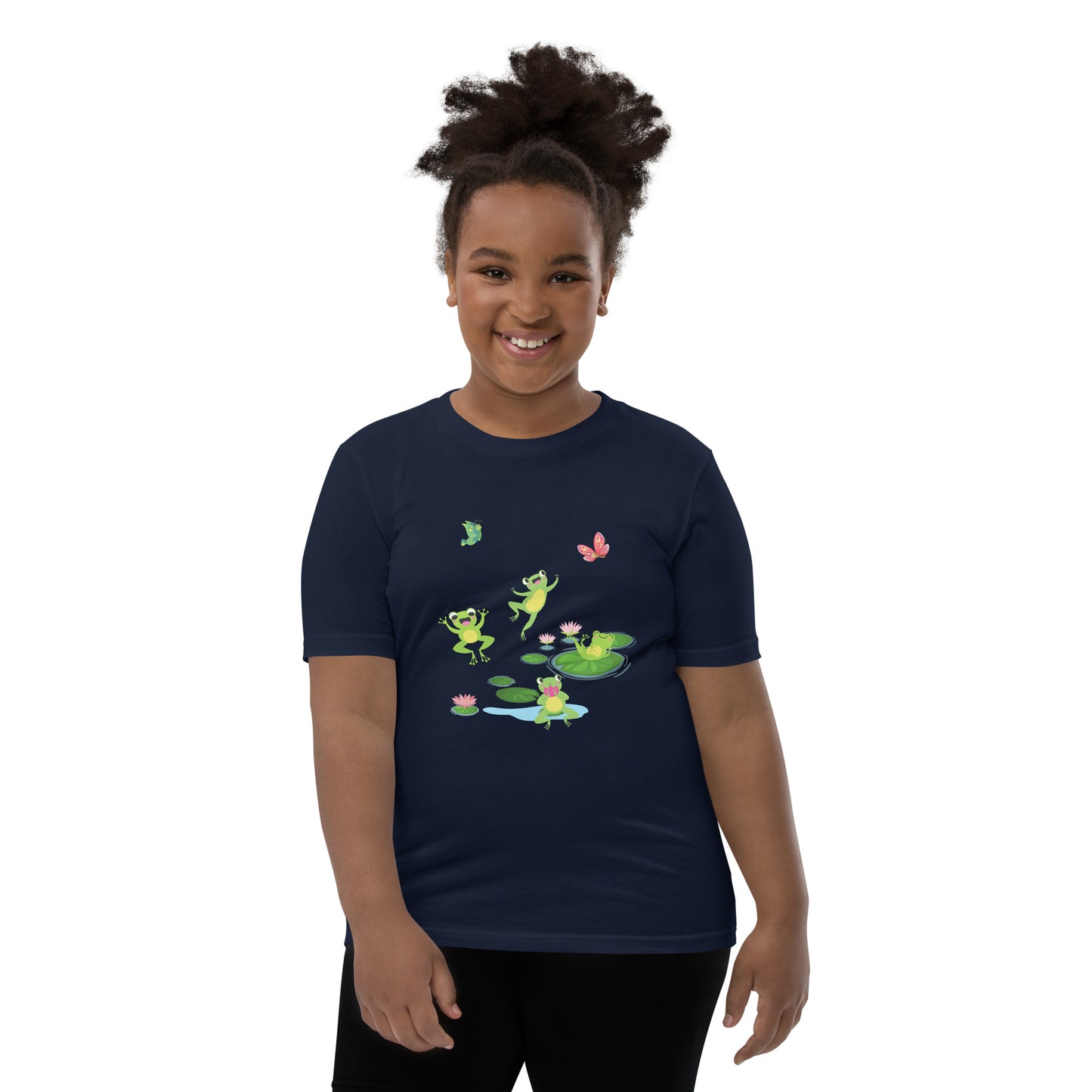 Happy Jumping Frogs for the Frog Enthusiast Youth Unisex Tee by EraofInk