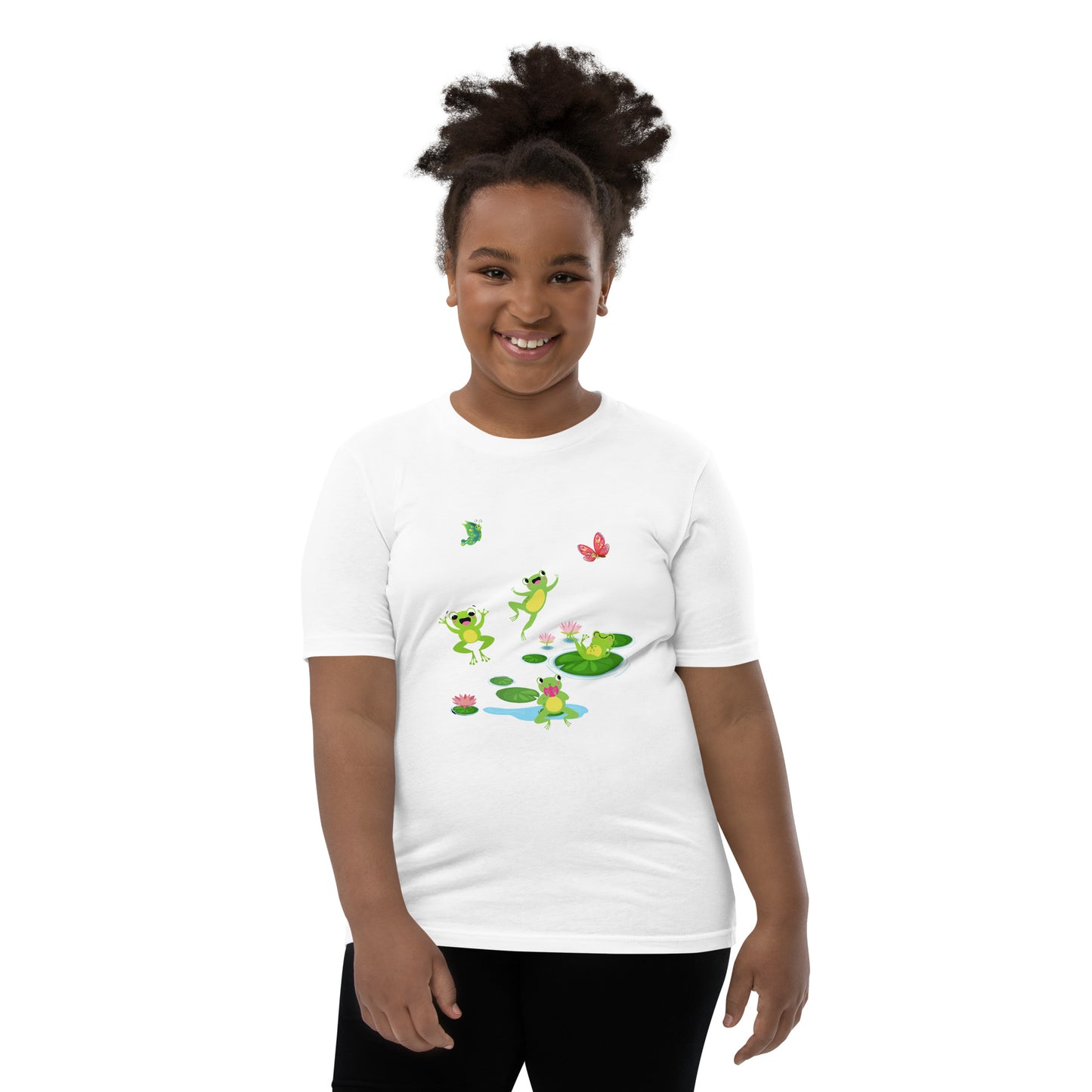Happy Jumping Frogs for the Frog Enthusiast Youth Unisex Tee by EraofInk