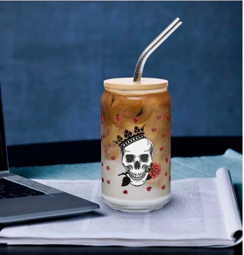 Can Shaped Glasses with Lid / Straw - High-Class Hydration