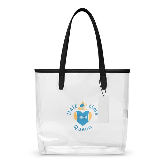 Halftime Queen Football Clear Stadium Approved Tote Bag Cheer for the Powder Blue & Gold Team by EraofInk