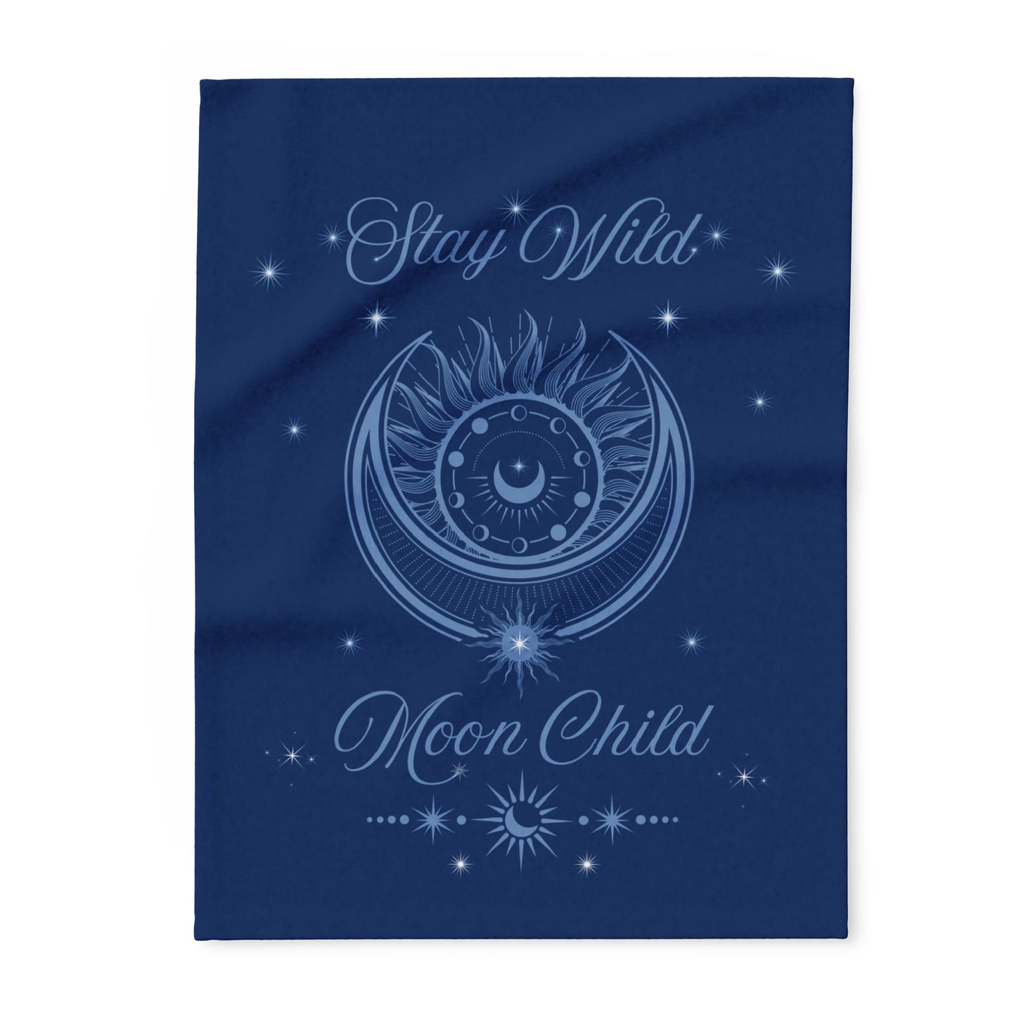 Stay Wild Moon Child Mystical Ethereal Lunar Celestrial Arctic Fleece Blanket by EraofInk