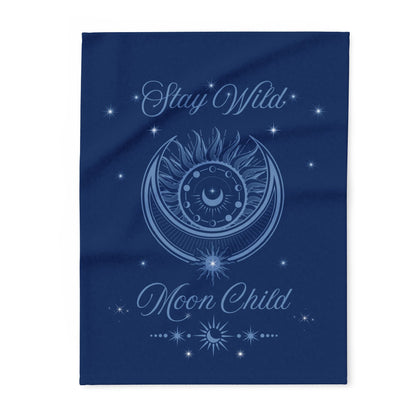 Stay Wild Moon Child Mystical Ethereal Lunar Celestrial Arctic Fleece Blanket by EraofInk