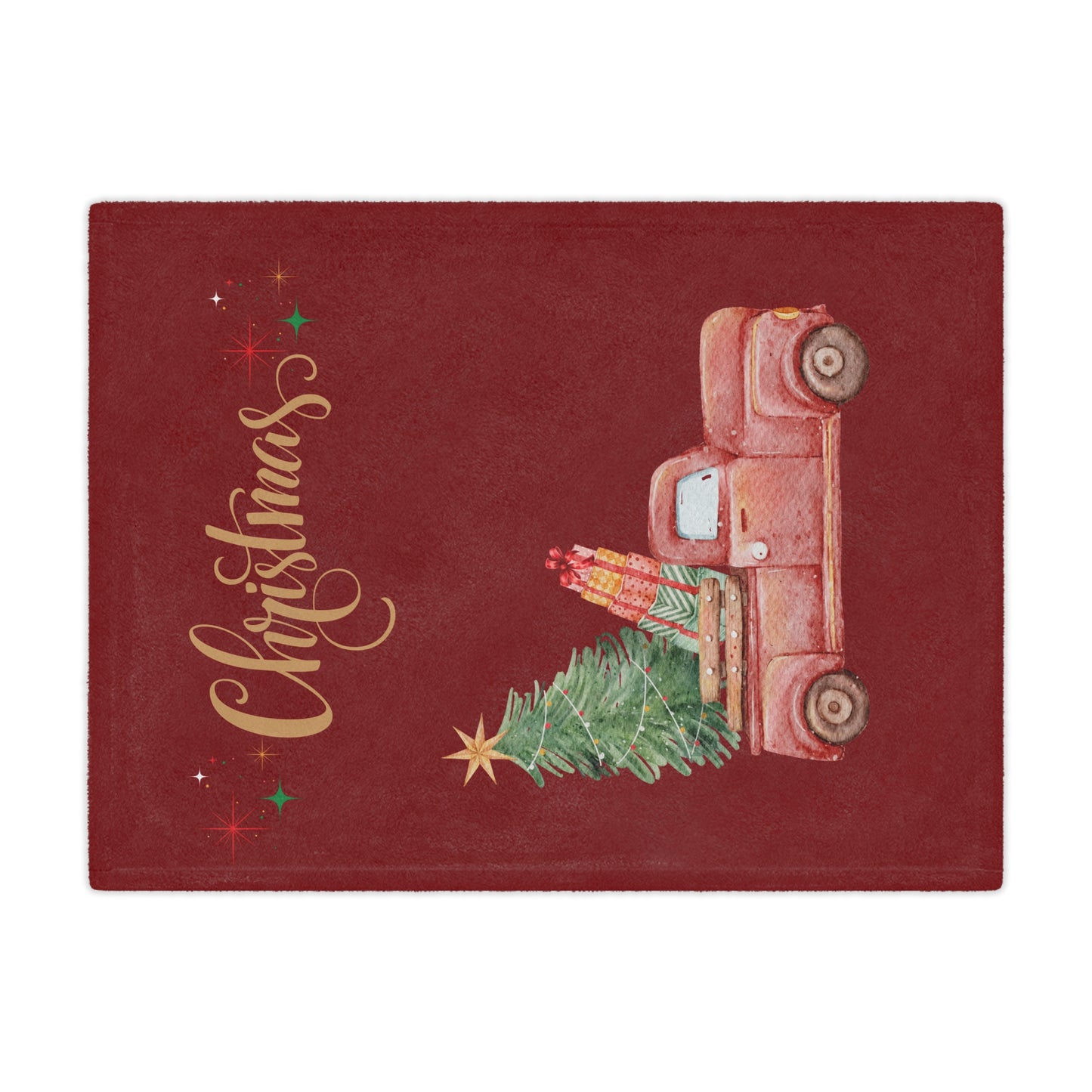 Christmas Truck Minky Blanket – Festive Tree & Gifts Holiday Throw