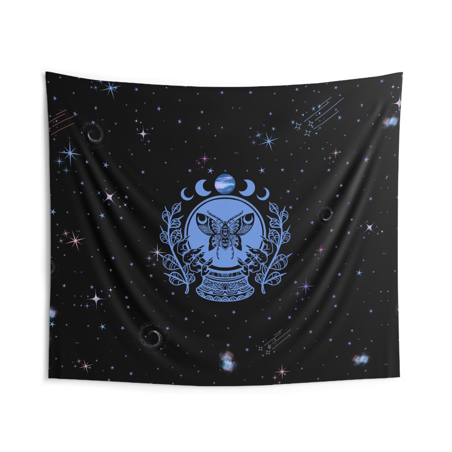 Crystal Ball Moon Phases Celestial Lunar Design Indoor Wall Tapestries 104" x 88"