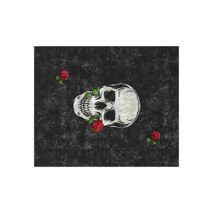 Skull & Roses Crushed Velvet Blanket