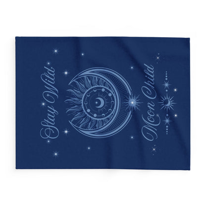 Stay Wild Moon Child Mystical Ethereal Lunar Celestrial Arctic Fleece Blanket by EraofInk