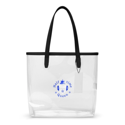 Halftime Queen Clear Stadium Approved Tote Blue & White Team by EraofInk