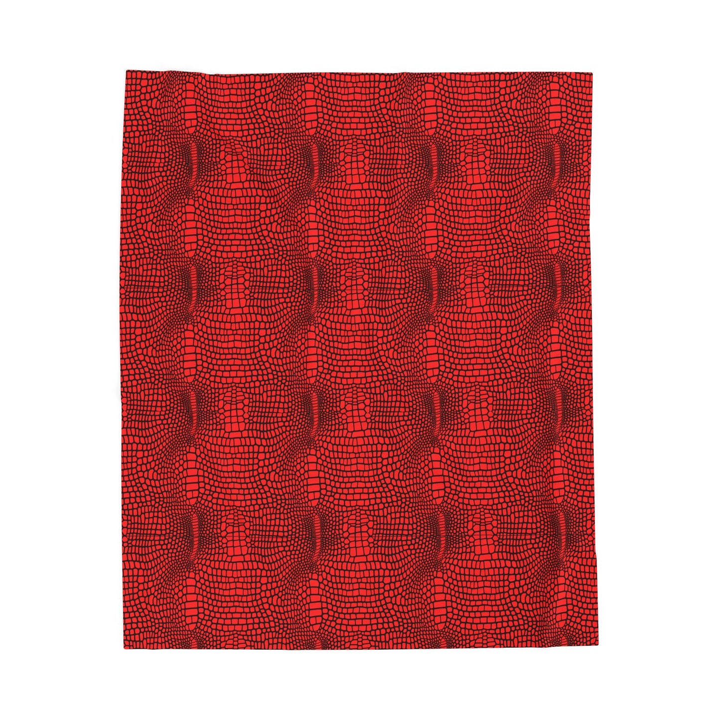 Red Snake Skin Velvet Plush Blanket - Soft Velveteen Throw for Cozy Home & Gifts by EraofInk