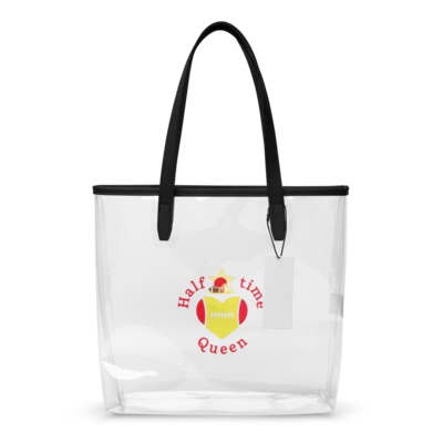Halftime Queen Football Clear Stadium Approved Tote Bag Cheer for the Red & Yellow Gold Team by EraofInk